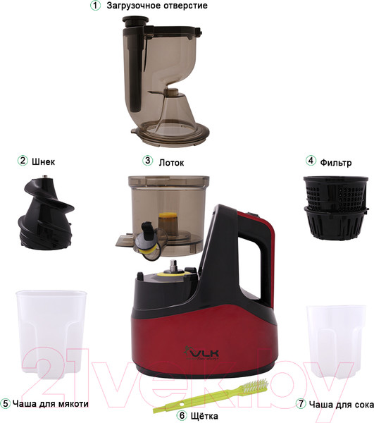 Изображение товара Соковыжималка электрическая VLK Profi 3500 (черный/красный)