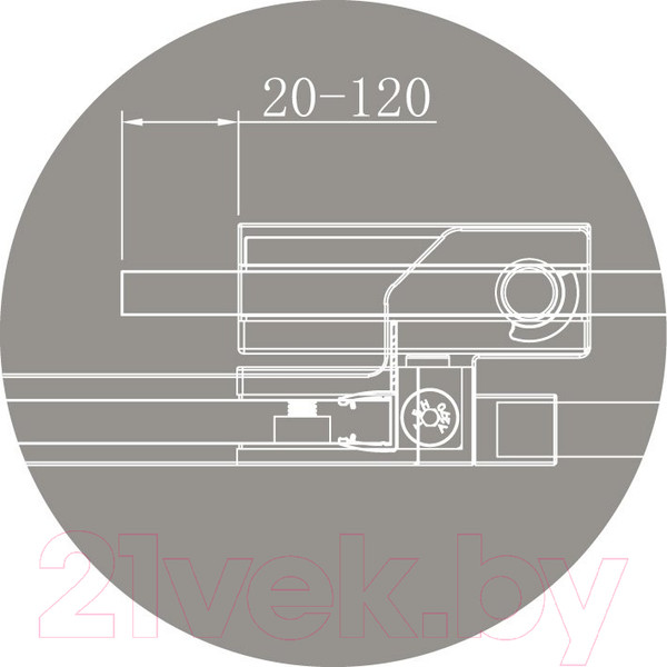 Изображение товара Душевая дверь Cezares SLIDER-B-1-80/90-GRIGIO-Cr