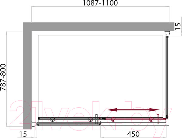 Изображение товара Душевой уголок BelBagno UNO-AH-1-110/80-P-Cr