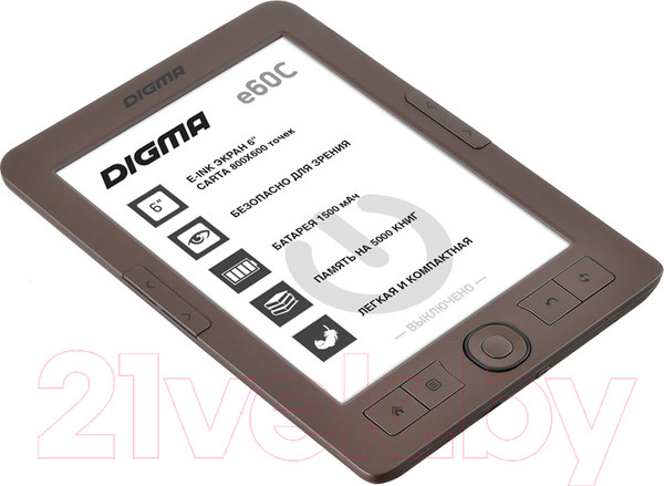 Изображение товара Электронная книга Digma E60C (коричневый)