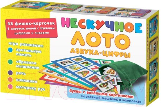Изображение товара Лото Нескучные игры Азбука-цифры. Нескучное лото / 8116