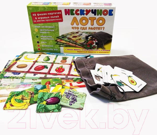 Изображение товара Развивающая игра Нескучные игры Что где растет. Нескучное лото / 8112