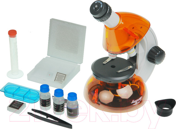 Изображение товара Микроскоп оптический Микромед Атом 40x-640x / 27389 (апельсин)