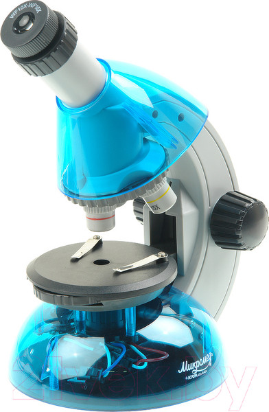 Изображение товара Микроскоп оптический Микромед Атом 40x-640x / 27388 (лазурь)