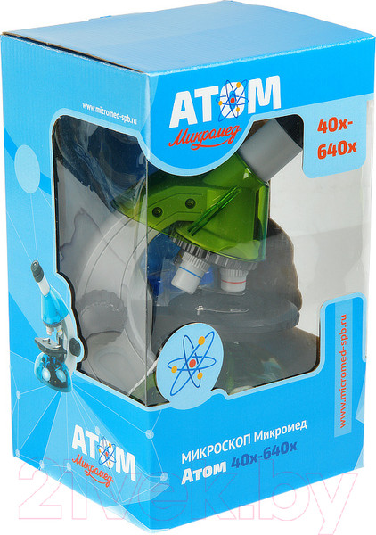 Изображение товара Микроскоп оптический Микромед Атом 40x-640x / 27385 (лайм)