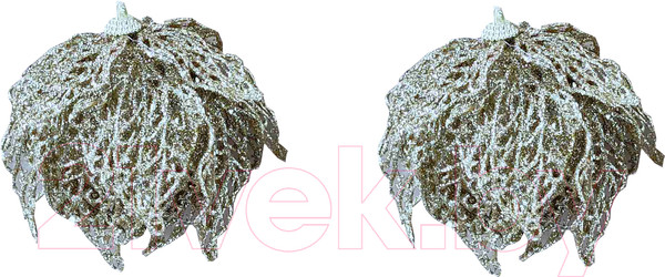 Изображение товара Набор елочных игрушек Merry Bear E26-19507-LA90G (2шт, D9см, золотистый)