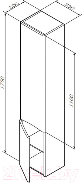 Изображение товара Шкаф-пенал для ванной AM.PM Like M80CHL0356WG