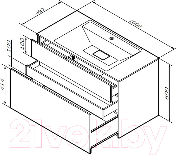 Изображение товара Тумба под умывальник AM.PM Inspire V2.0 M50AFHX1003WM