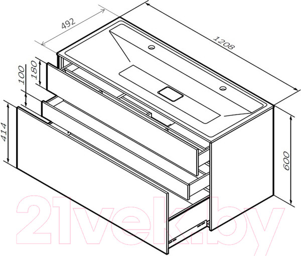Изображение товара Тумба под умывальник AM.PM Inspire V2.0 M50AFHX1203GM