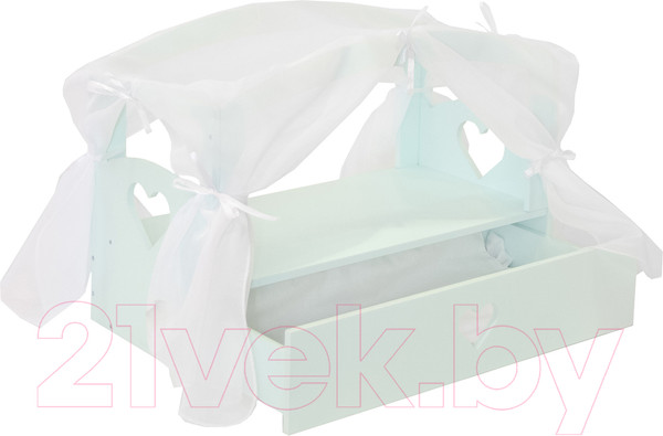 Изображение товара Аксессуар для пупса Paremo Кроватка с бельевым ящиком. Аквамарин Мини / PFD120-82M