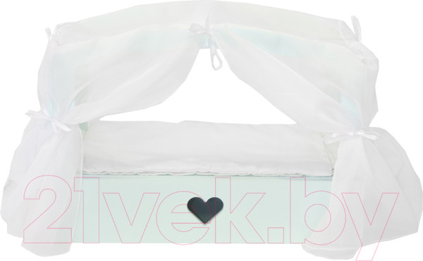 Изображение товара Аксессуар для пупса Paremo Кроватка с бельевым ящиком. Аквамарин Мини / PFD120-82M