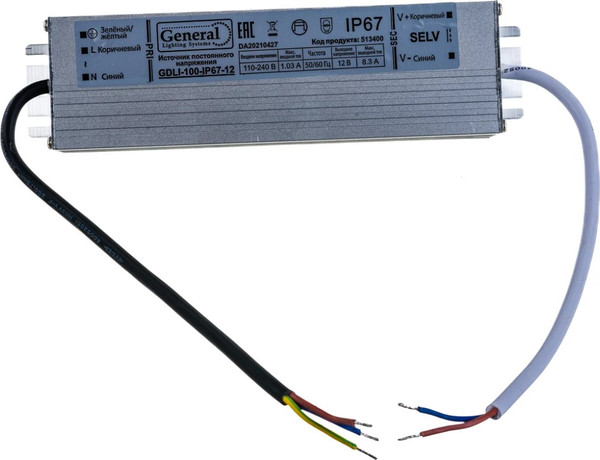 Изображение товара Драйвер для светодиодной ленты General Lighting GDLI-100-IP67-12 / 513400