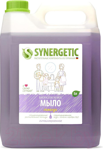 Изображение товара Мыло жидкое Synergetic Биоразлагаемое лаванда (5л)