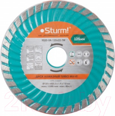 Изображение товара Отрезной диск алмазный Sturm! 9020-04-125x22-TW
