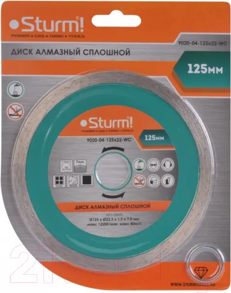 Изображение товара Отрезной диск алмазный Sturm! 9020-04-125x22-WC