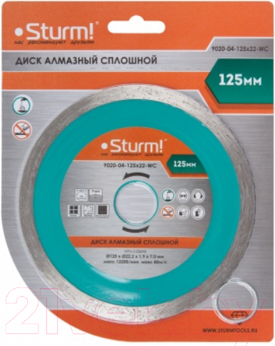 Изображение товара Отрезной диск алмазный Sturm! 9020-04-230x22-WC