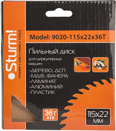 Изображение товара Пильный диск Sturm! 9020-115-22-36T