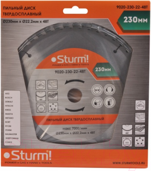 Изображение товара Пильный диск Sturm! 9020-230-22-48T