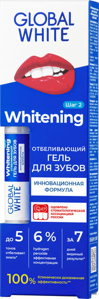 Изображение товара Гель для отбеливания зубов Global White Отбеливающий 6% (5мл)