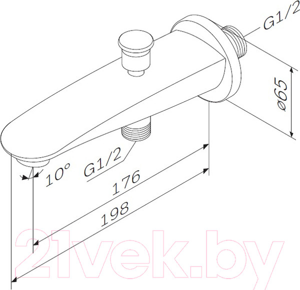 Изображение товара Излив AM.PM Like F8070100 (с дивертором)