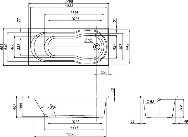 Изображение товара Ванна акриловая AM.PM X-Joy W88A-150-070W-A