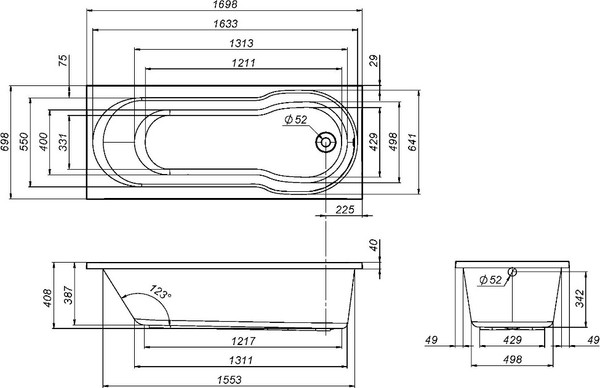 Изображение товара Ванна акриловая AM.PM X-Joy W88A-170-070W-A