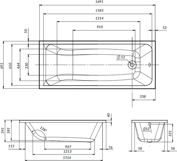Изображение товара Ванна акриловая AM.PM Gem W90A-170-070W-A