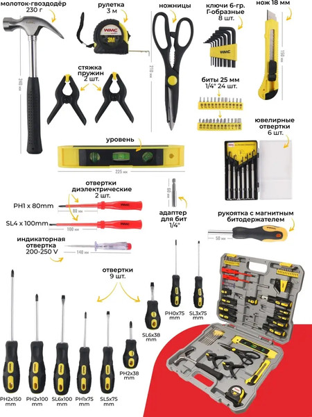 Изображение товара Универсальный набор инструментов WMC Tools 40400(48123)
