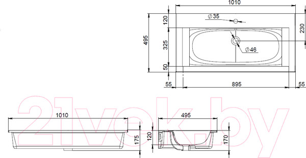 Изображение товара Умывальник AM.PM Spirit 2.0 M70AWCC1002WG