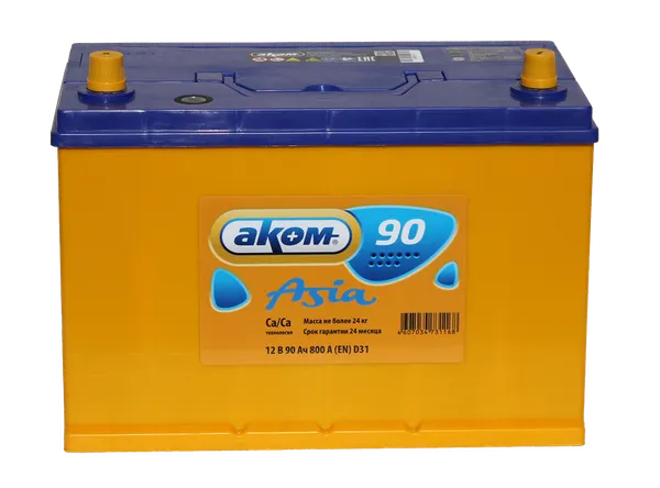 Автомобильный аккумулятор AKOM Asia 6СТ-90VL (90 А/ч)