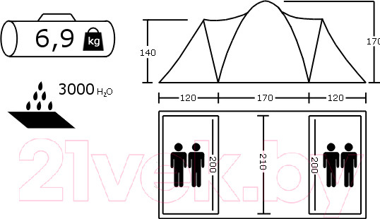 Изображение товара Палатка Acamper Sonata 4-местная