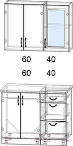 Изображение товара Кухонный гарнитур Интерлиния Мила Крафт 1.0 (дуб полярный)