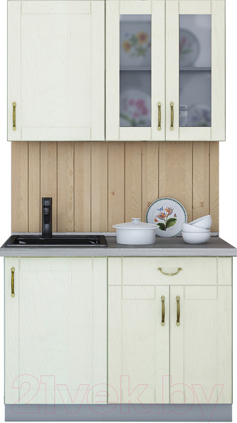 Изображение товара Кухонный гарнитур Интерлиния Мила Крафт 1.1 (дуб снежный)