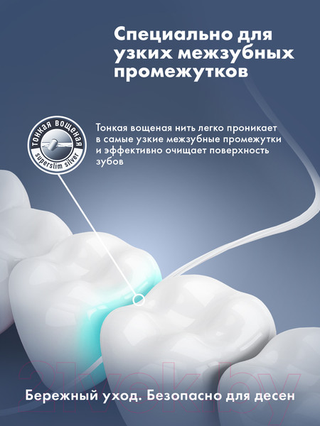 Изображение товара Зубная нить Splat Professional с мятой и волокнами серебра супертонкая (30м)