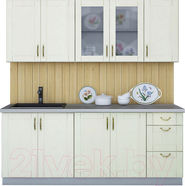 Изображение товара Кухонный гарнитур Интерлиния Мила Крафт 2.0А (дуб снежный)