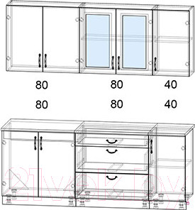 Изображение товара Кухонный гарнитур Интерлиния Мила Крафт 2.0Б (дуб полярный)
