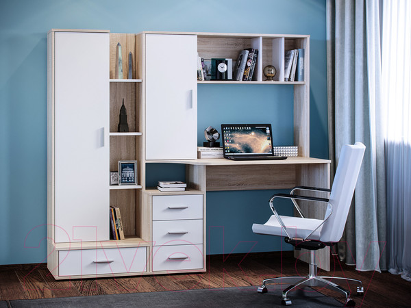 Изображение товара Письменный стол Сокол-Мебель КСТ-16 (дуб сонома/белый)