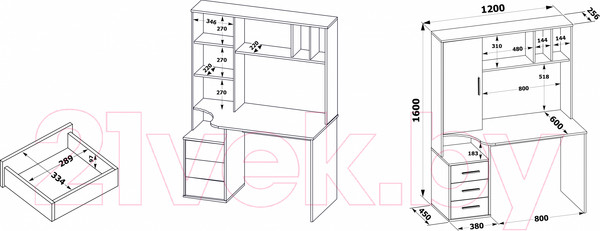 Изображение товара Письменный стол Сокол-Мебель КСТ-16 (дуб сонома/белый)