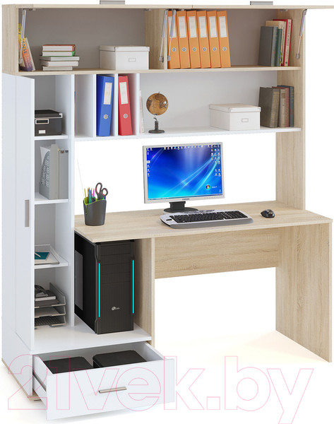 Изображение товара Компьютерный стол Сокол-Мебель КСТ-17 (дуб сонома/белый)