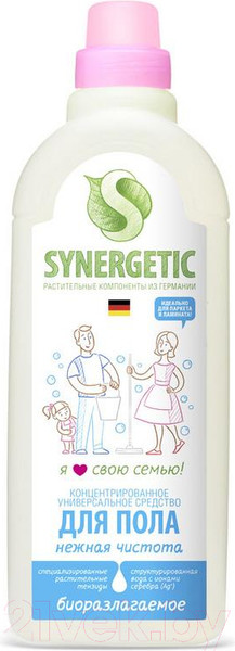Изображение товара Чистящее средство для пола Synergetic Биоразлагаемое. Нежная чистота (750мл)