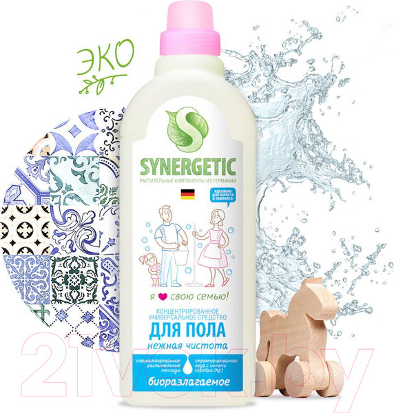 Изображение товара Чистящее средство для пола Synergetic Биоразлагаемое. Нежная чистота (750мл)