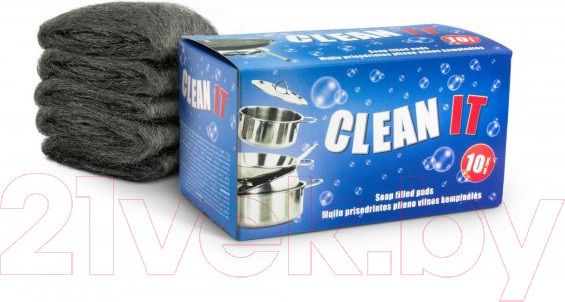 Изображение товара Набор губок для мытья посуды Clean It Из стальной ваты