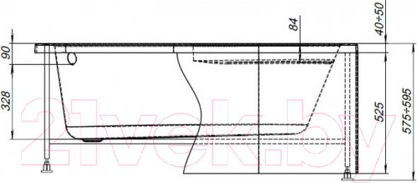 Изображение товара Каркас Aquanet Mia 140x80 L/R