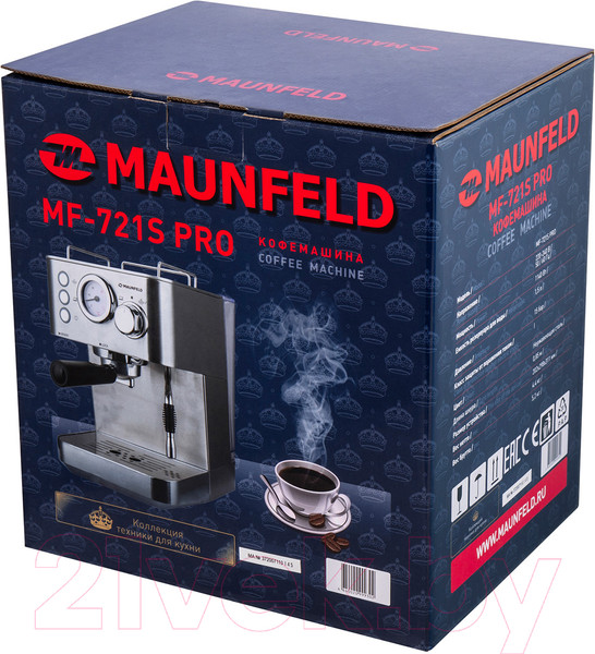 Изображение товара Кофеварка эспрессо Maunfeld MF-721S Pro