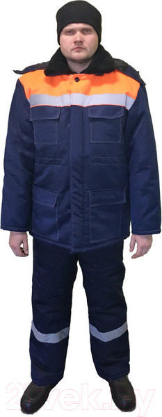 Изображение товара Куртка рабочая Урарту Легион утепленная (р-р 64-66/182-188, темно-синий/оранжевый)