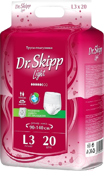 Изображение товара Трусы впитывающие для взрослых Dr.Skipp Light L3 (20шт)