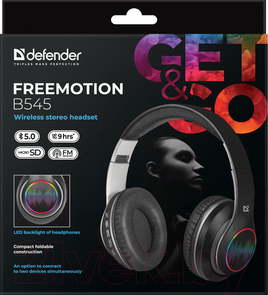 Изображение товара Беспроводные наушники Defender FreeMotion B545 / 63545 (черный)