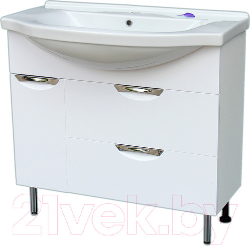 Изображение товара Тумба с умывальником СанитаМебель Эмили-601.900 + Эльбрус 90
