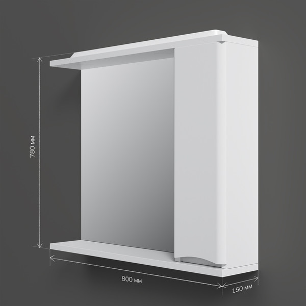 Изображение товара Шкаф с зеркалом для ванной AM.PM Like M80MPR0801WG