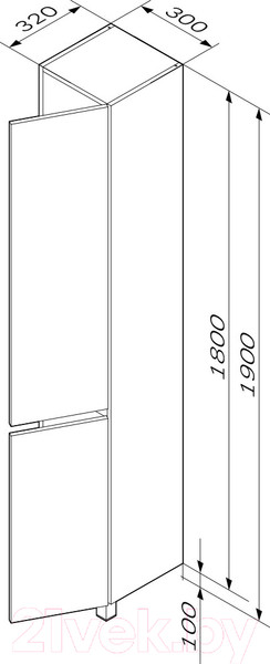 Изображение товара Шкаф-пенал для ванной AM.PM Gem S M91CSR0306GM